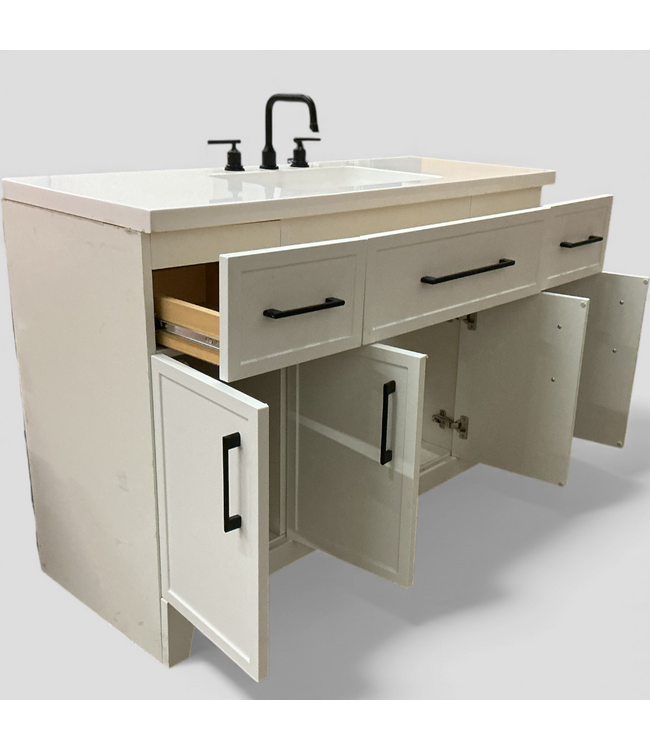 48804 Single Sink White Bathroom Vanity With Top 48.5"W