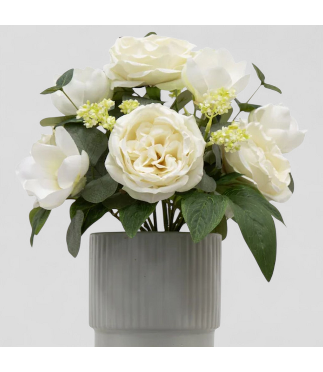 48814 allen + roth 14-in White Desktop Rose Artificial Plant
