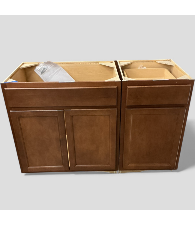 48819 Saddle Bathroom Vanity & Base Cabinet Set of 2