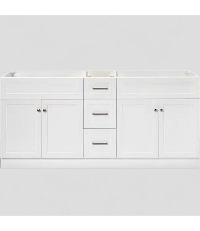 48839 Ariel 72-in White Bathroom Vanity Base Cabinet