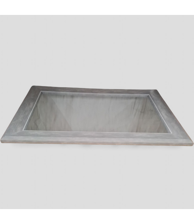 48846 allen + roth Wood Gray Framed Wall Mirror 24" x 36"