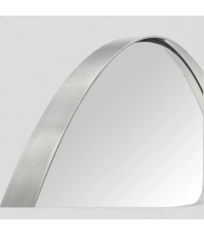 48881 Tehome Javell Framed Oval Brushed Nickel Mirror