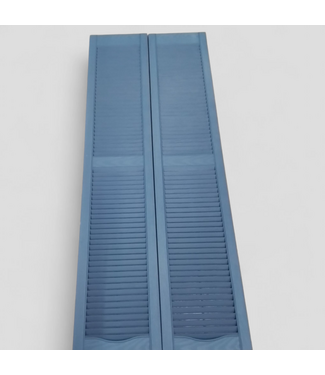 48884 Vantage Indigo Blue Louvered Exterior Shutters 2 Count