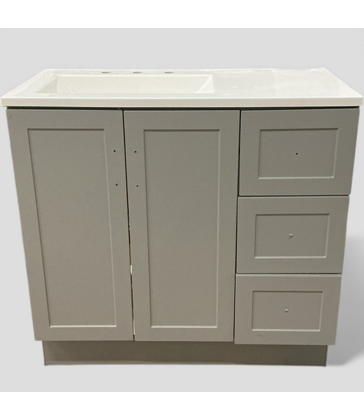 48892 Project Source Davies Grey Bathroom Vanity 36"