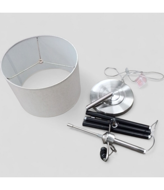 48908 allen + roth 62.5-in Brushed Nickel Shaded Floor Lamp