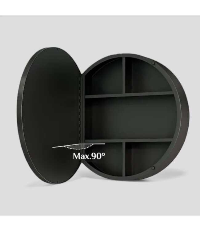 48927 Keonjinn Black Round Medicine Cabinet 28"