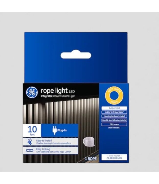 48943 GE Soft White LED Rope Light 10'