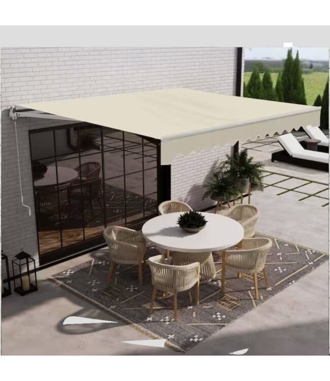 48945 Aleko Caribbean Manual Retractable Patio Awning 12' x 10'
