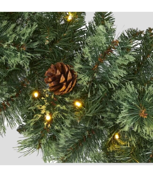 48950 Nearly Natural Indoor Pre-Lit Pine Garland 6'