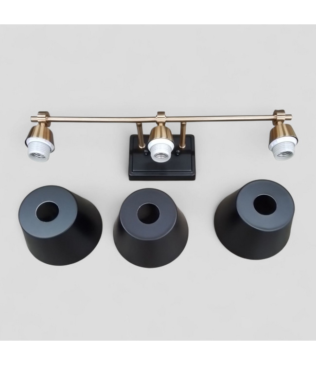 48955 LNC Halopeepa 24.6-in 3 -Light Matte Black Vanity light