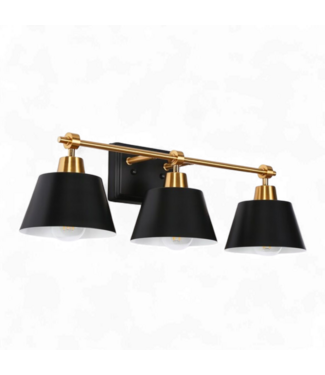 48955 LNC Halopeepa 24.6-in 3 -Light Matte Black Vanity light