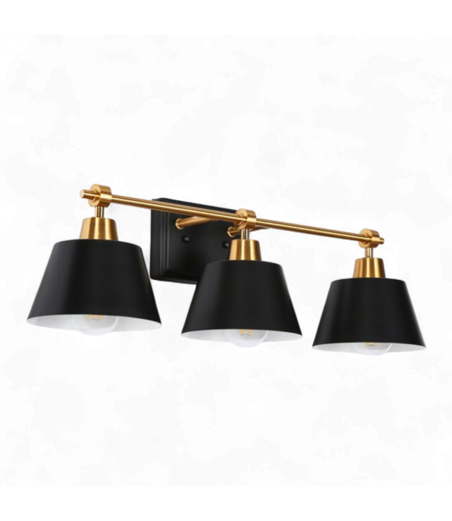48955 LNC Halopeepa 24.6-in 3 -Light Matte Black Vanity light