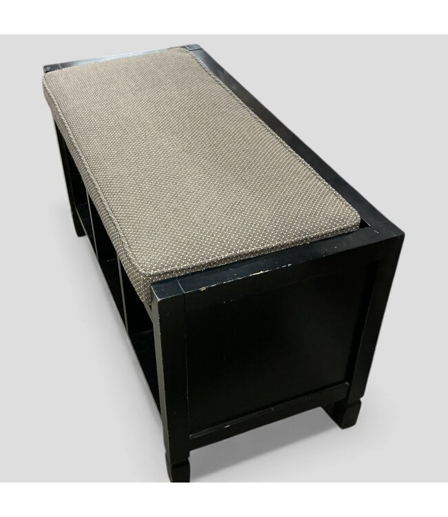 48978 Black 3-Cubby Shoe Bench
