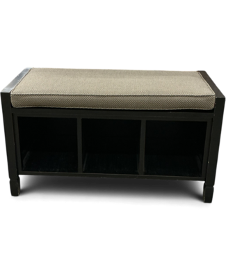 48978 Black 3-Cubby Shoe Bench