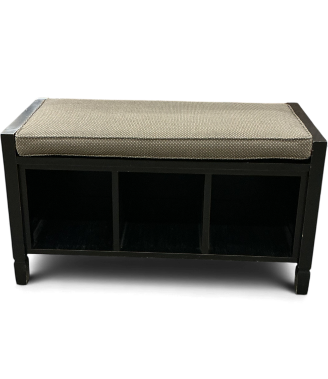 48978 Black 3-Cubby Shoe Bench