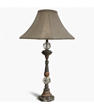 49000 Dark Bronze Table Lamp With Crystal Accents