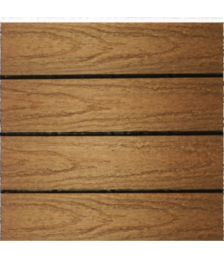 49003 NewTechWood Peruvian Teak Composite Deck Tile 5 Pack