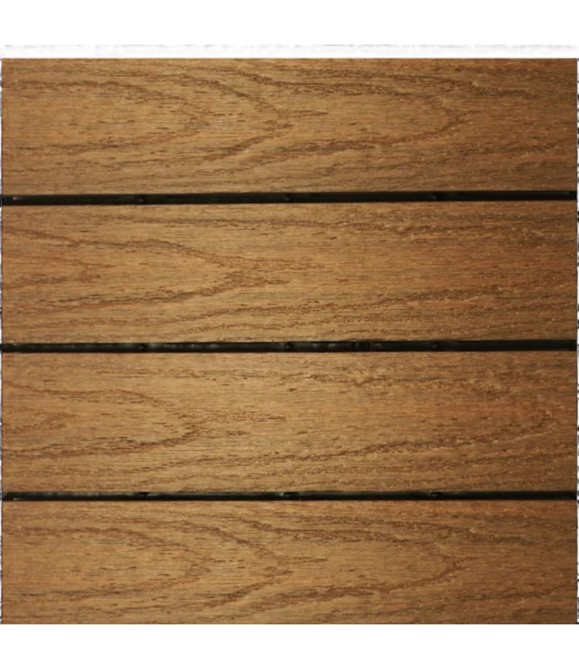 49003 NewTechWood Peruvian Teak Composite Deck Tile 5 Pack
