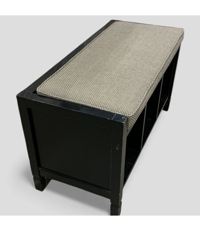 48978 Black 3-Cubby Shoe Bench