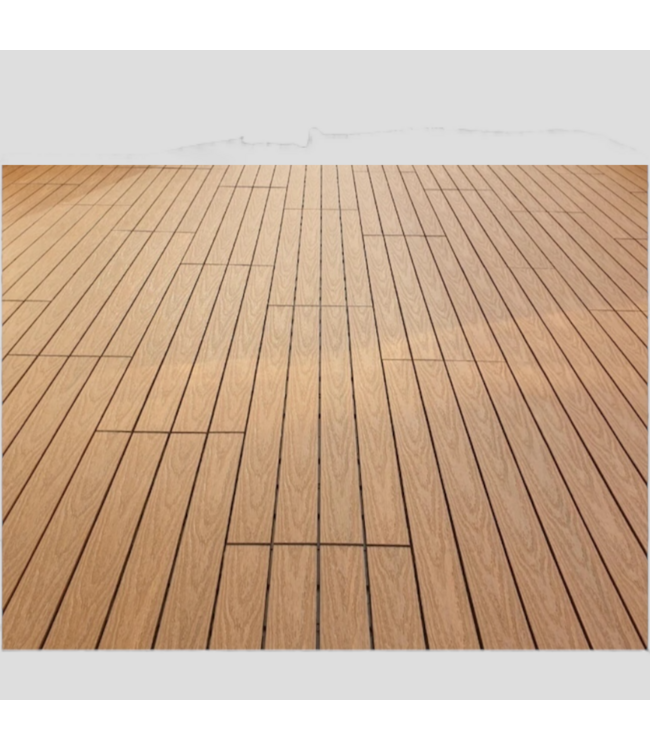 49003 NewTechWood Peruvian Teak Composite Deck Tile 5 Pack