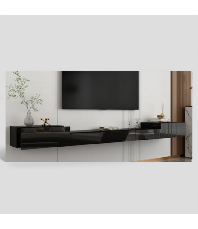 49019 FuFu & GaGa Modern Black Floating TV Cabinet