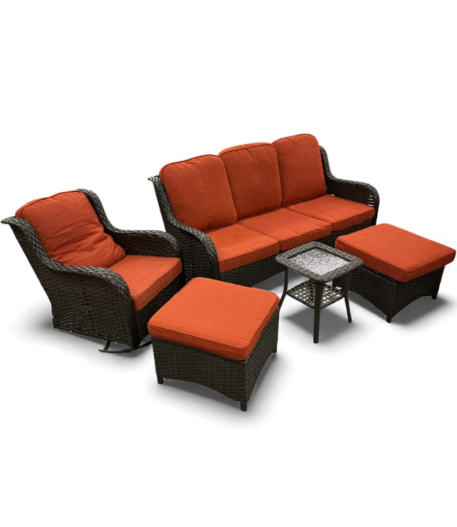 49022 Ovios 5-piece Outdoor Pumpkin Spice Patio Set