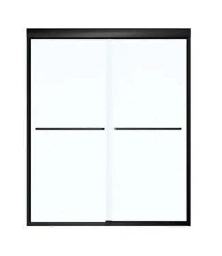 49027 Maax Aura Black Semi-Frameless Shower Door 55" x 71"