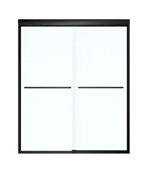 49027 Maax Aura Black Semi-Frameless Shower Door 55" x 71"
