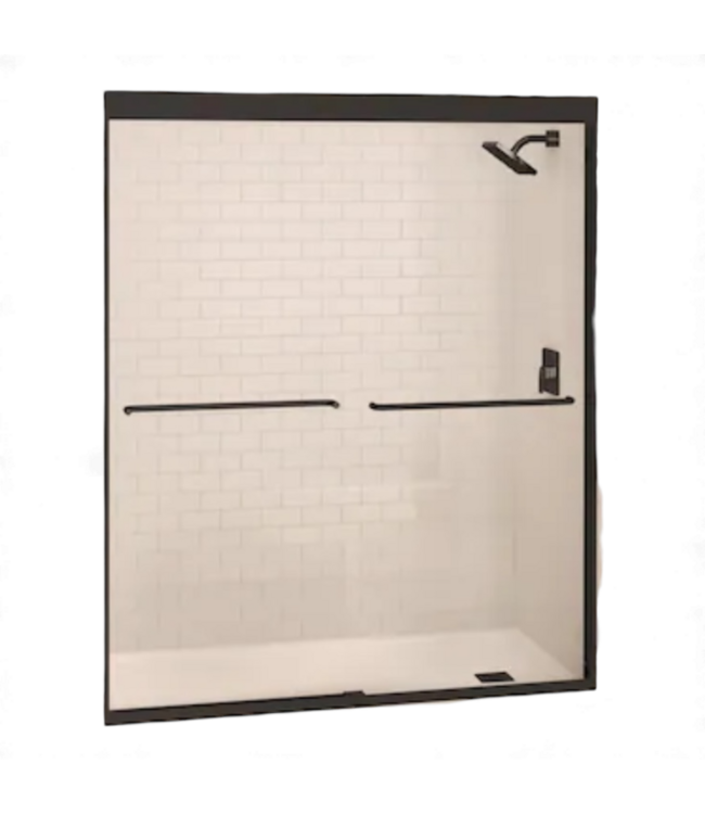 49027 Maax Aura Black Semi-Frameless Shower Door 55" x 71"