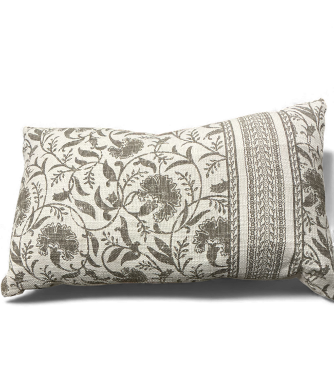 49051 Allen+Roth Gray Oblong Decorative Pillow