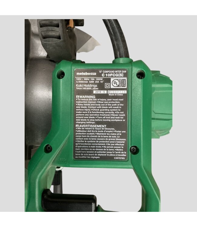 49095 Metabo HPT Single Bevel Compound Miter Saw 10"