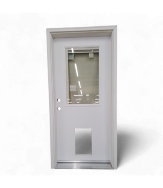 49122 Prehung 1/2 Lite Steel Exterior Door 36"W x 79.25"H