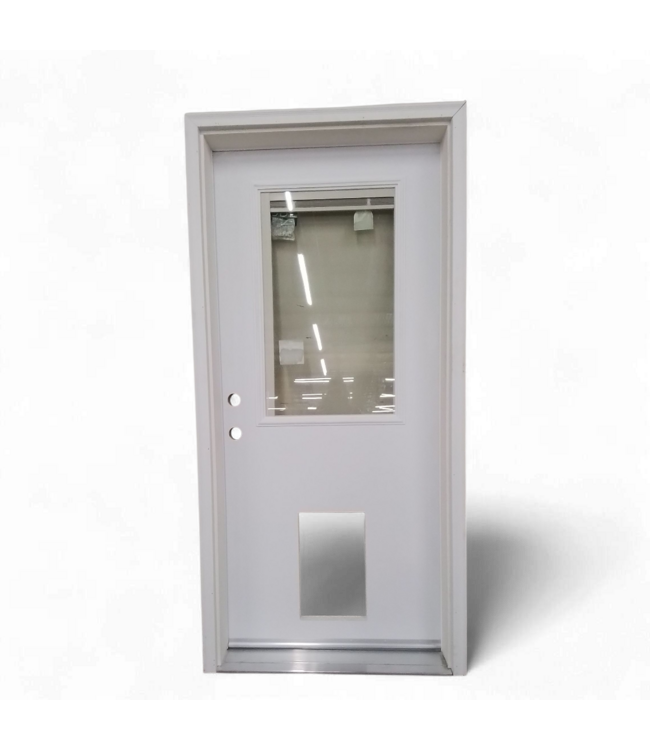 49122 Prehung 1/2 Lite Steel Exterior Door 36"W x 79.25"H