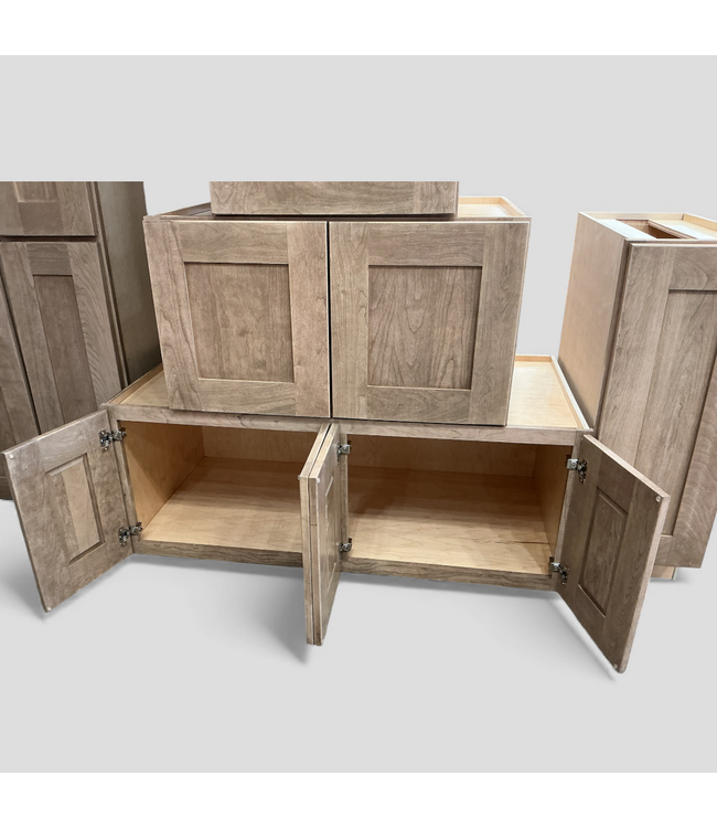 49124 Pecan Recessed Panel Shaker 10 Piece Cabinet Set