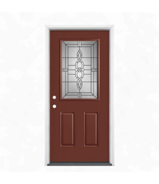 49128 Masonite Prehung Fiberglass 1/2 Lite Front Door 32" x 79"
