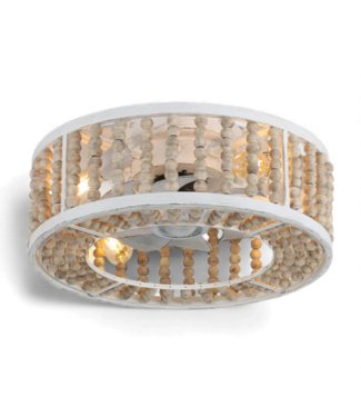 49133 Oaks Decor Pavia White Distressed Fandelier