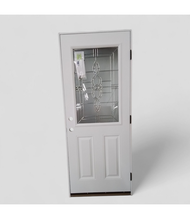 49128 Masonite Prehung Fiberglass 1/2 Lite Front Door 32" x 79"