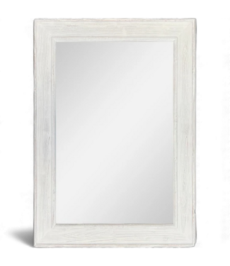 49147 Allen + Roth White Washed Wood Wall Mirror