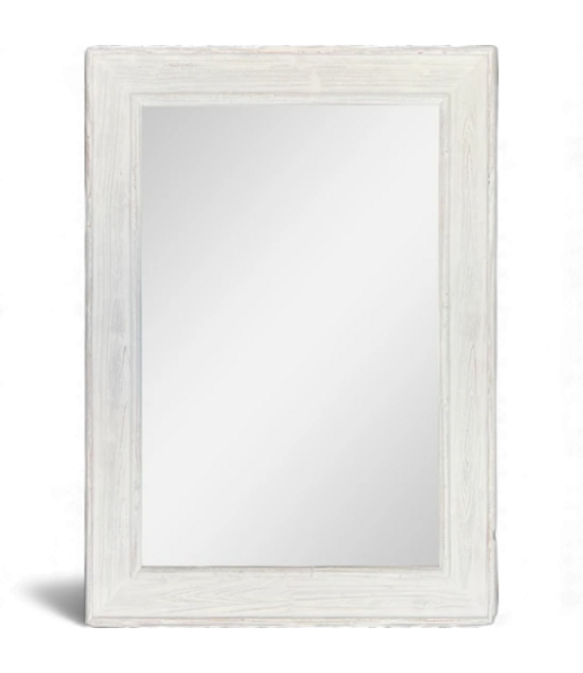 49147 Allen + Roth White Washed Wood Wall Mirror