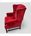 49159 Red Velvet Wingback Chairs Set of 2