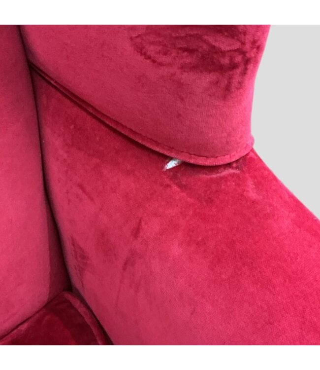 49159 Red Velvet Wingback Chairs Set of 2