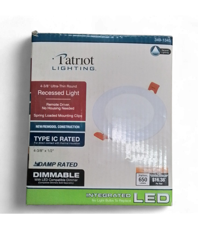 49160 Patriot Lighting 4.375" Round Recessed LED Light