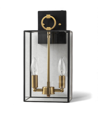 49173 CCattleya Brown & Gold 2-Light Outdoor Wall Light