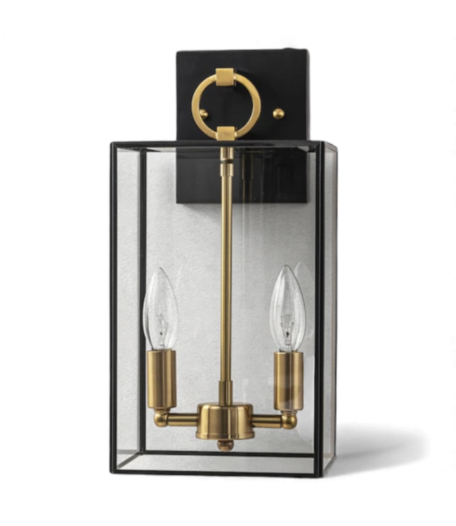 49173 CCattleya Brown & Gold 2-Light Outdoor Wall Light