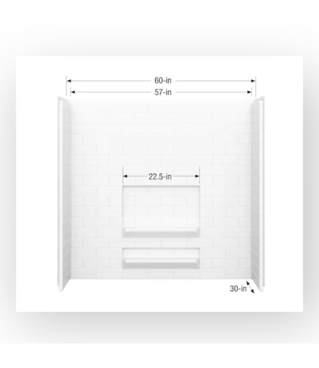 49182 Maax Vellamo Tiled Wall Bathtub Surround