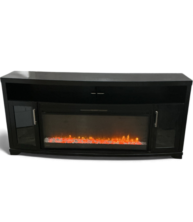 49187 Muskoka Black Electric Fireplace Cabinet 70"W