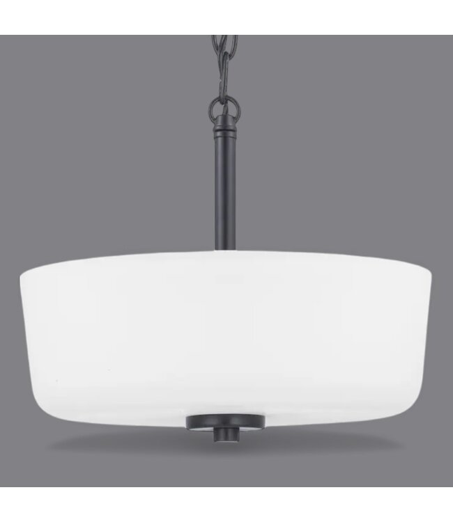49189 Progress Lighting Tobin Black Semi Flush Mount Light
