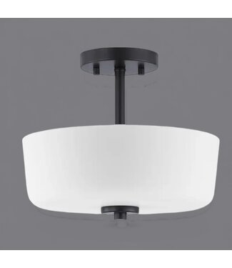 49189 Progress Lighting Tobin Black Semi Flush Mount Light