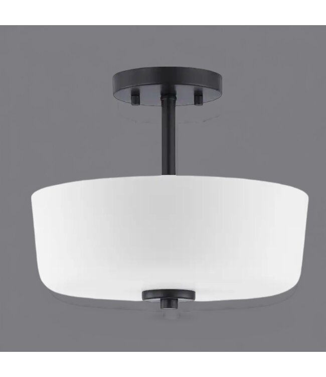49189 Progress Lighting Tobin Black Semi Flush Mount Light