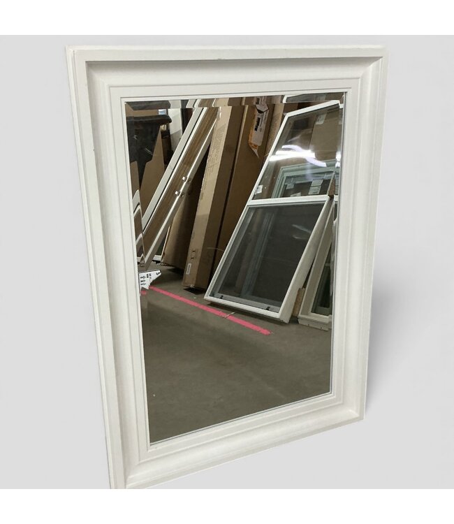 49221 White Wood Framed Rectangle Mirror 31.75" x 43.75"